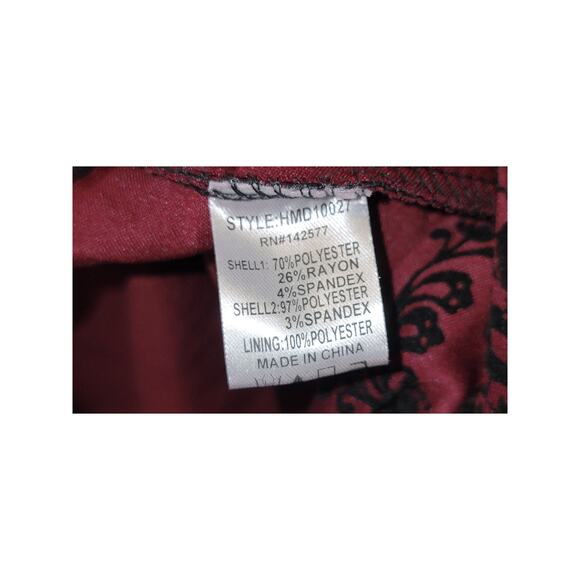 Haute Monde Women's Short Black and Red Velvet Dress Size Medium - Picture 4 of 4